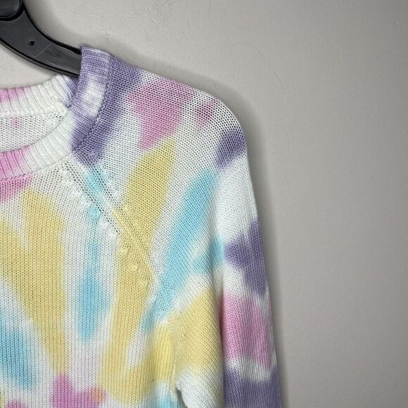 DESIGN 365 Sweater Women XS Tie-Dye Pullover NEW Pink Purple Yellow Cotton Blend - Picture 2 of 8